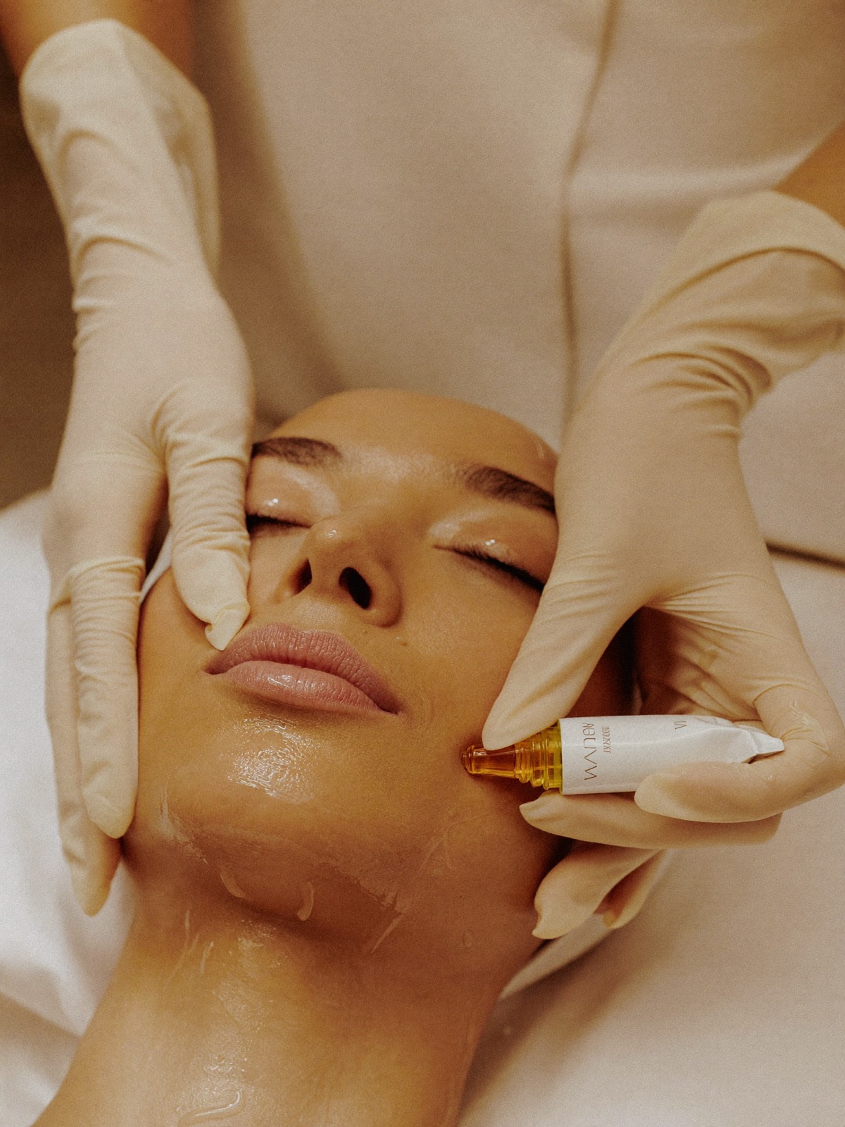 Facial treatment in progress